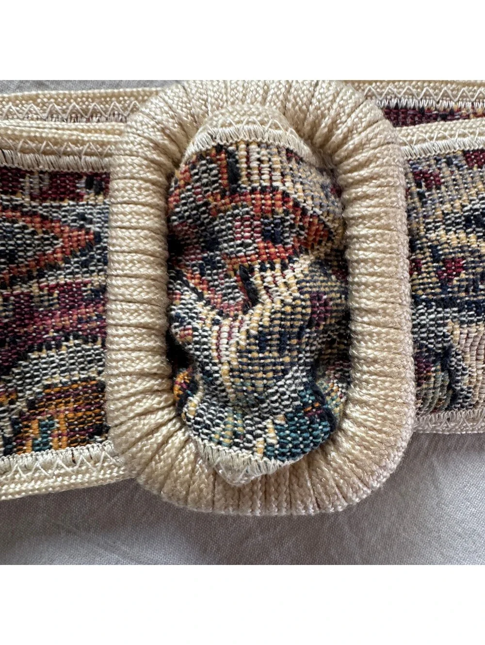 Vintage Paisley Woven Tapestry Cinch Belt Boho Cottagecore 34 in